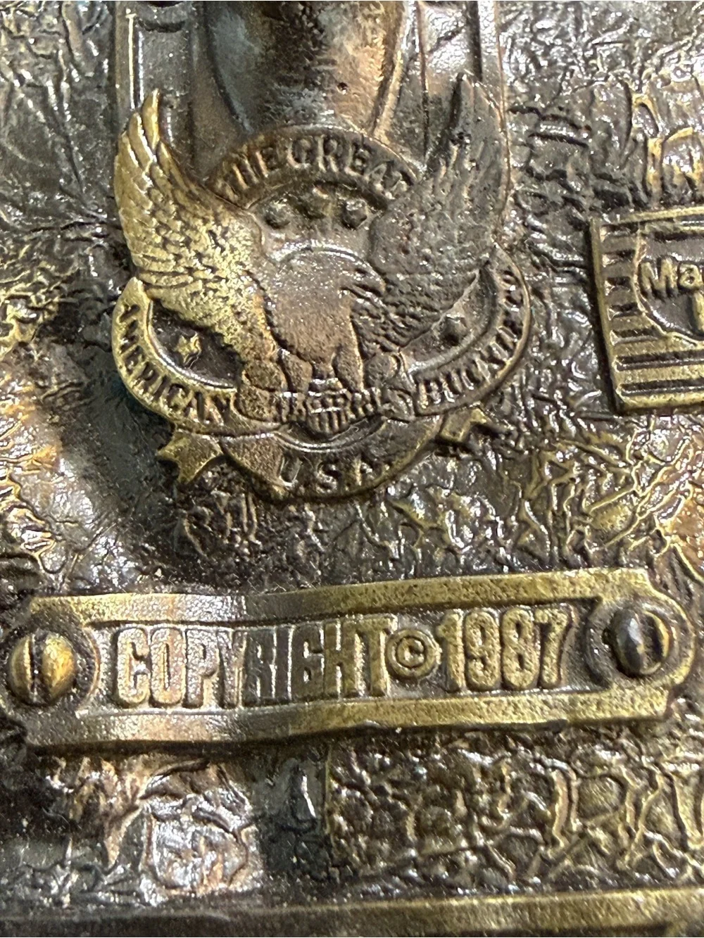 Vintage 1987 Great American Buckle Co I Like Country Music Belt Buckle USA #1853